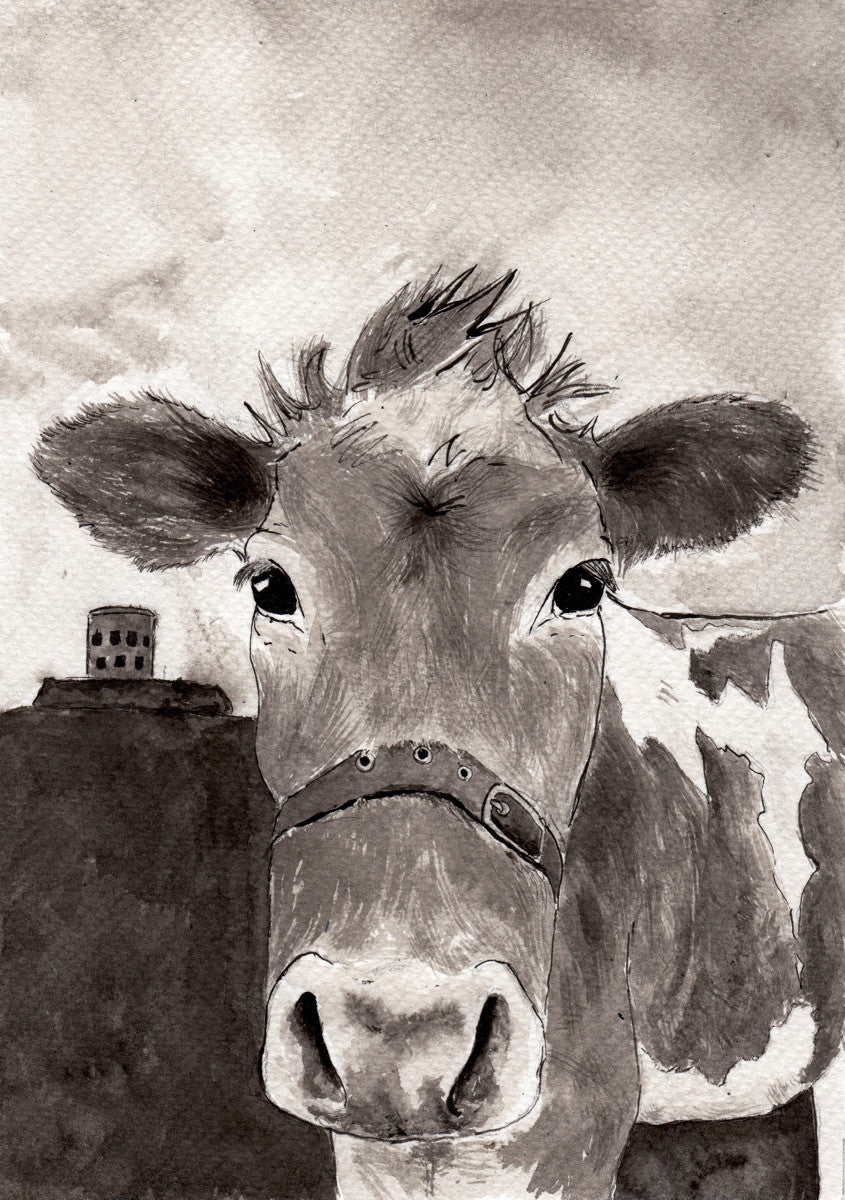 IB, Gina Andrews, InkBison, indian ink, inks, painting, pets, prints, animal, cow