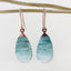 Dangle Earrings with Textured Copper and Blue and White Enamel