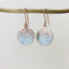 Enamel and Rose Textured Copper Dangle Earrings