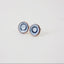 Round Copper Studs with Hand Drawn Circles in Blue and White Enamel
