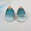 Stud Earrings with Textured Copper and Ombre Blue and White Enamel