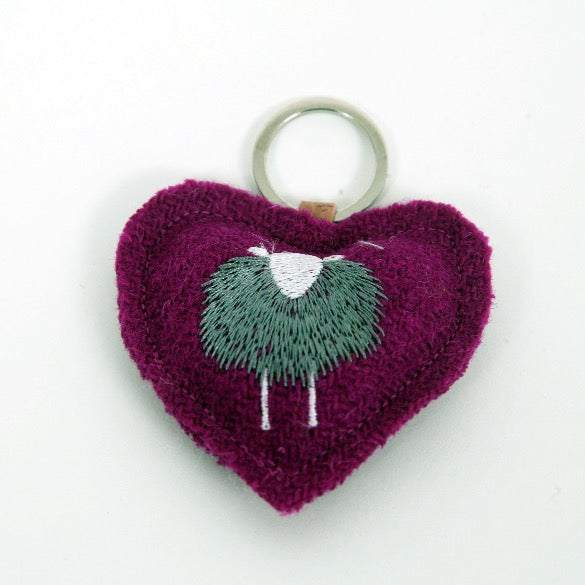 Key Fob - Herdwick Embroidered on Harris Tweed