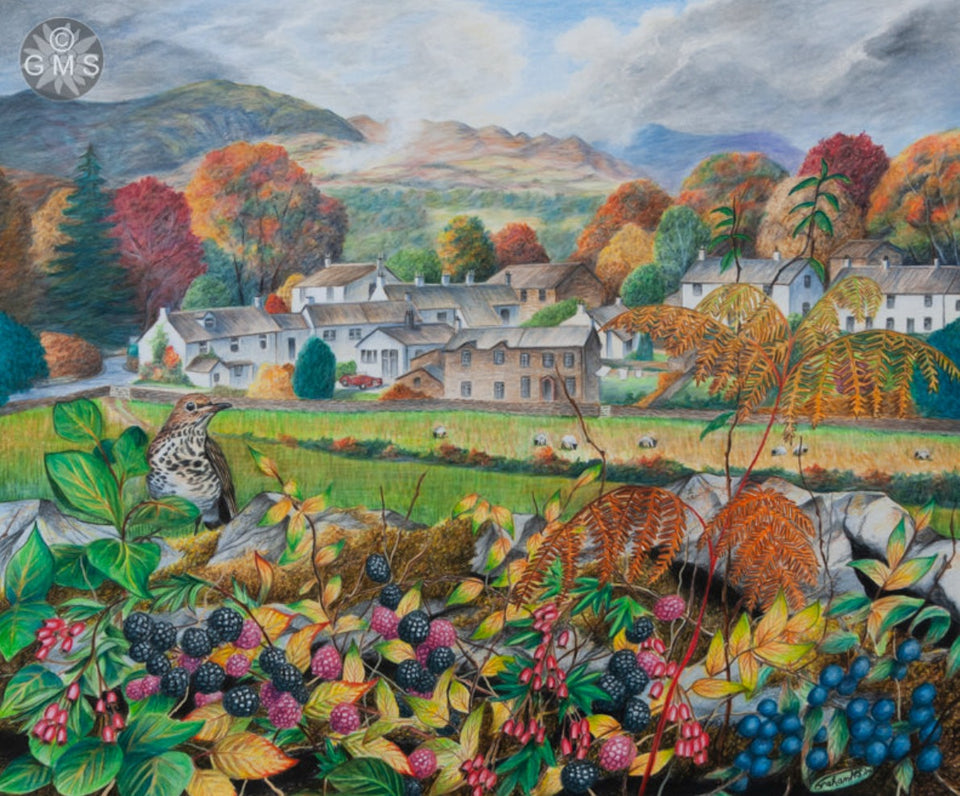 Near Sawrey in Autumn - Framed Original Artwork
