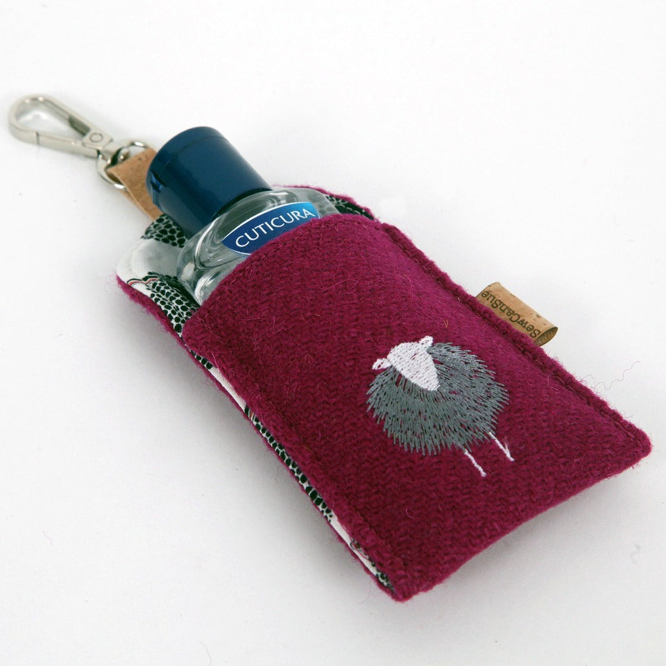 Hand Sanitiser Pouch - Herdwick Embroidered on Harris Tweed