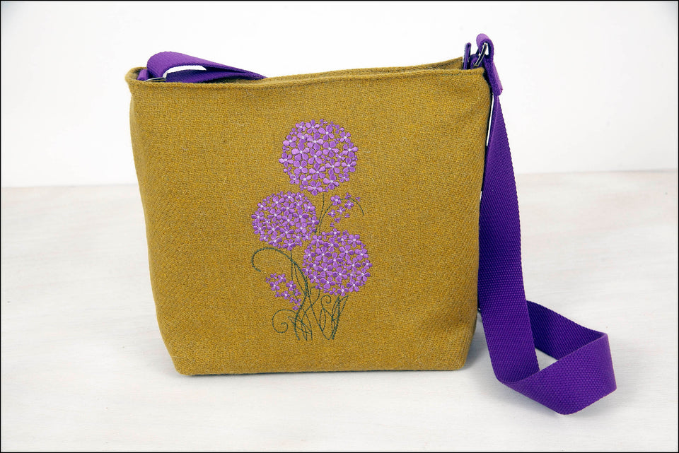 Harris Tweed Shoulder Bag - Green Allium