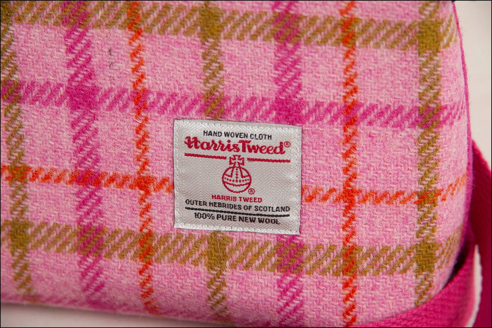 Harris Tweed Crossbody Bag - Pink