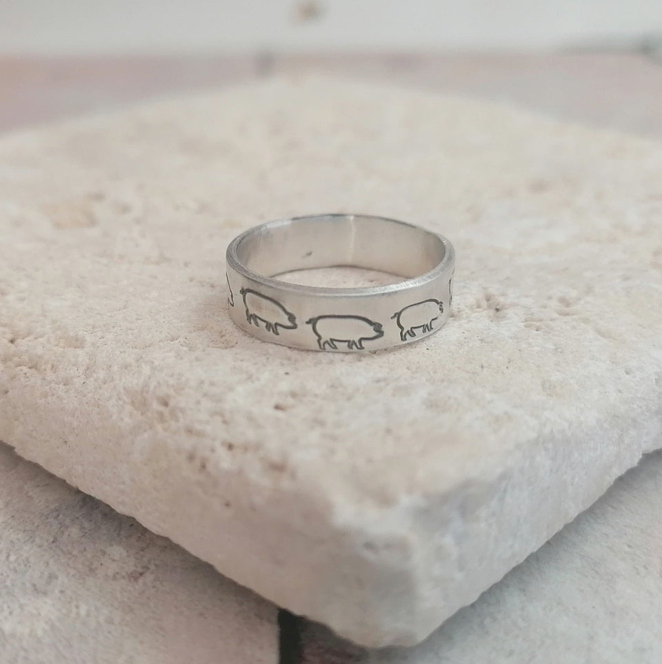 Farm Animal Collection -  Farm Animal Rings: chickens, cows, pigs or sheep - Recycled Sterling Silver