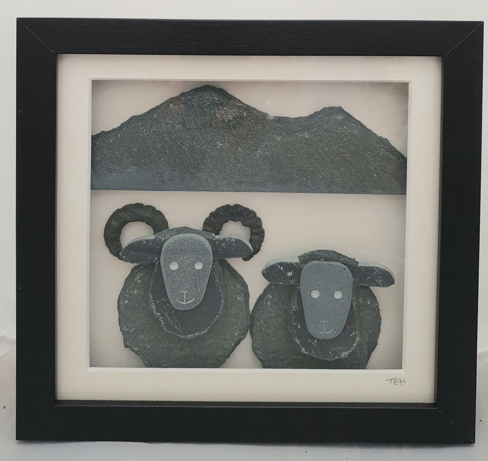Lakeland Sheep'- Framed Lakeland Slate