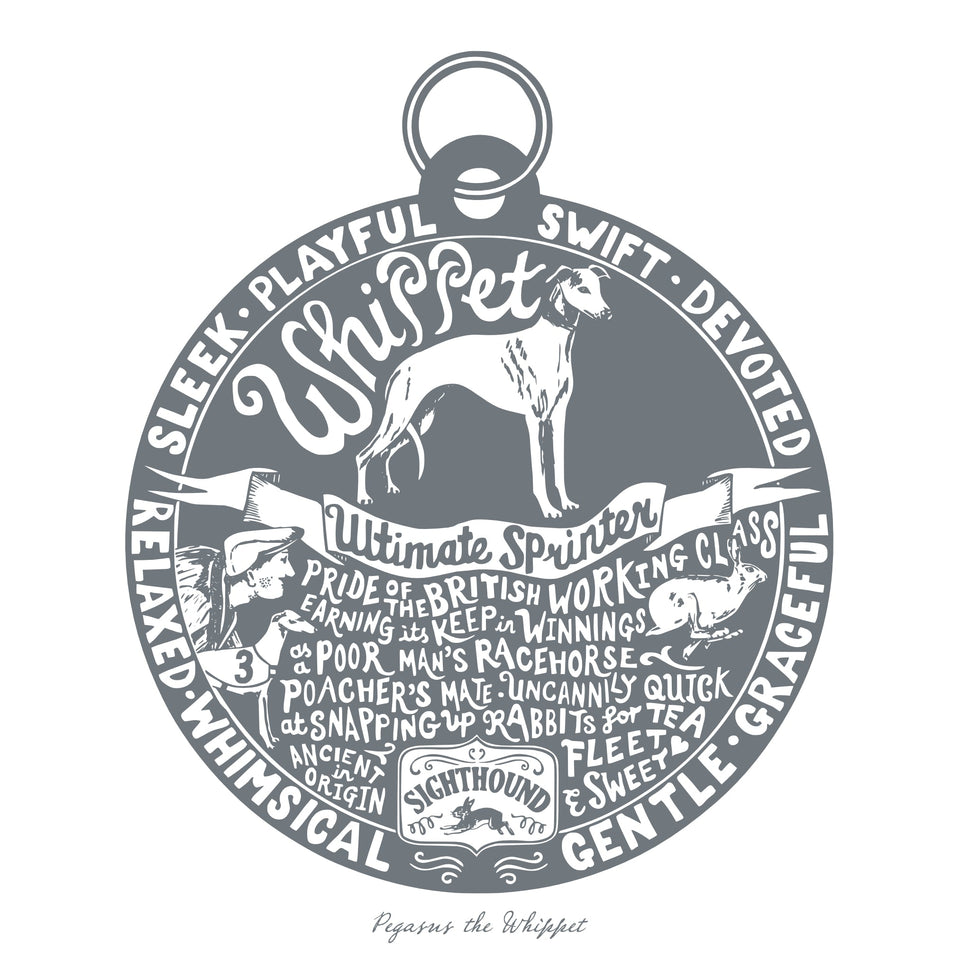 Dog Tag prints - 12 Colours, 27 Breeds Available