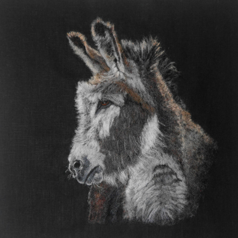 'Wistful Donkey' - Original Wool Painting
