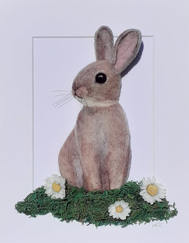 Needle-felted Rabbit Portrait