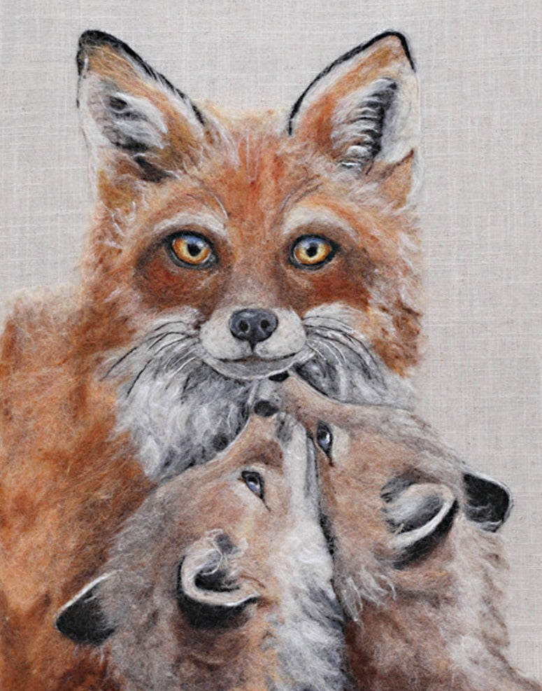 We Love Our Mom - an original needle felted picture by Valentina Vandome Felting Art