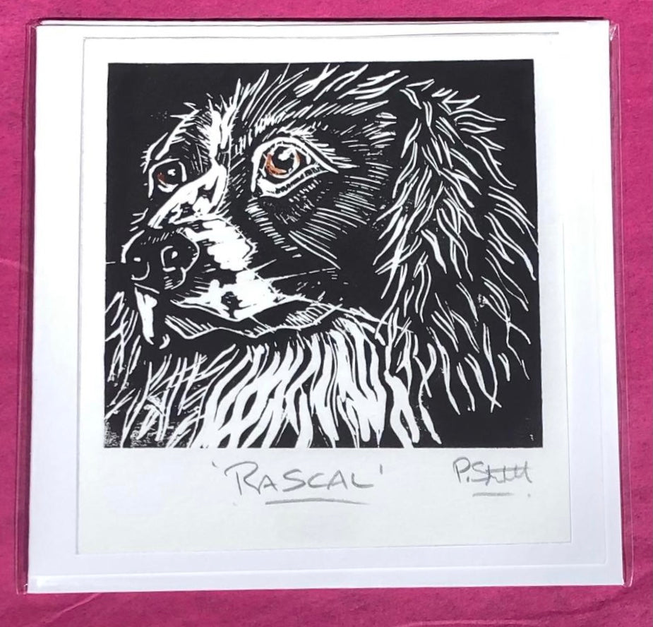 Rascal - Original Lino-cut Card