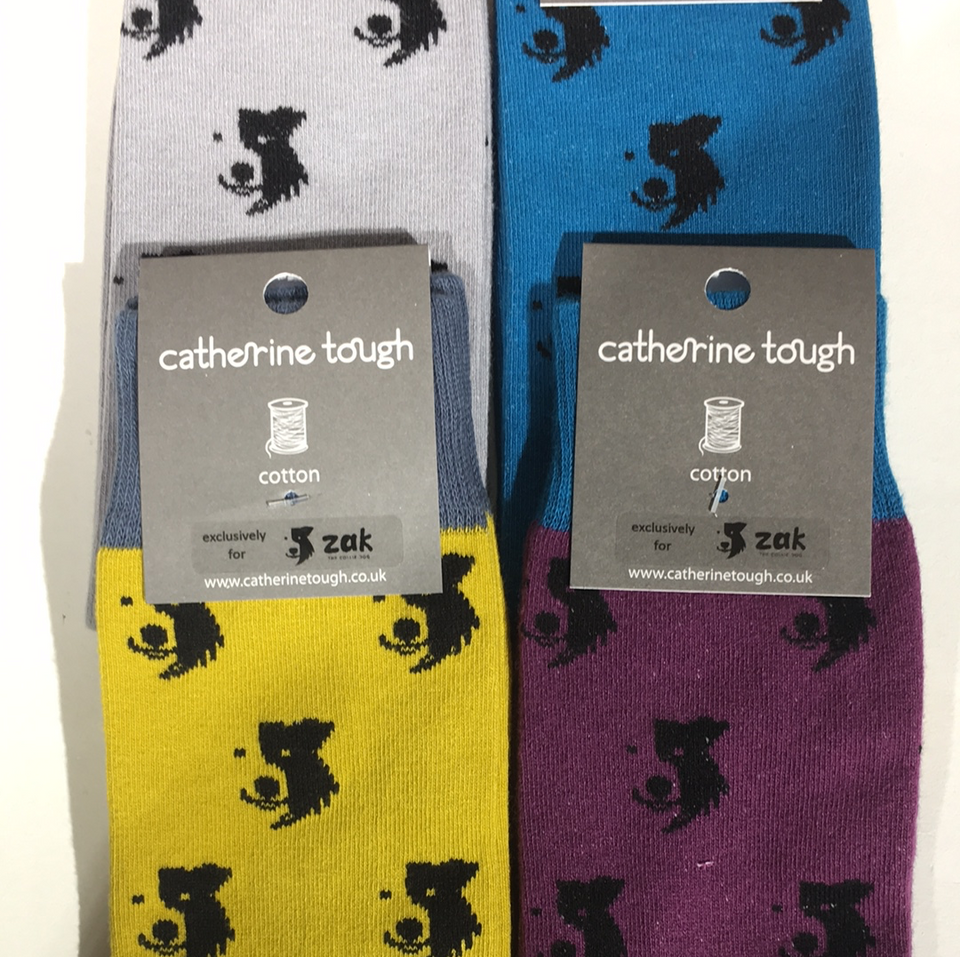 Men’s Organic Cotton Socks - 'Zak the Collie Dog' Collection