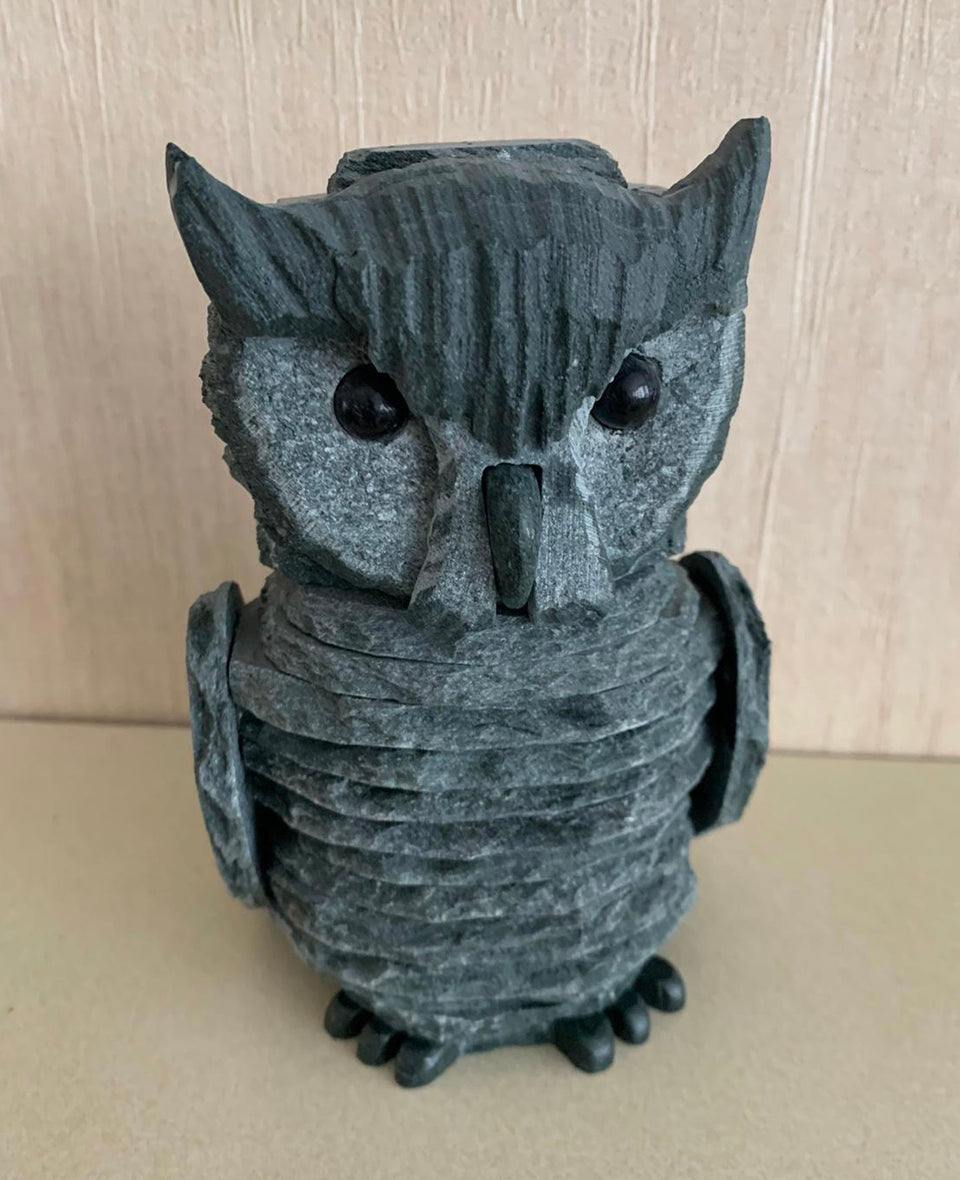 'Little Owl' - Lakeland Slate Sculpture