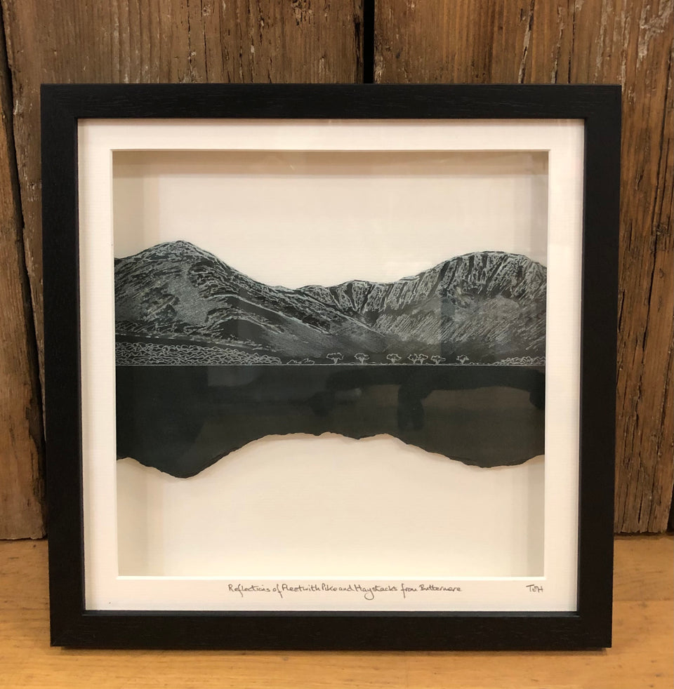 Mountain Reflections - Black Framed Lakeland Slate