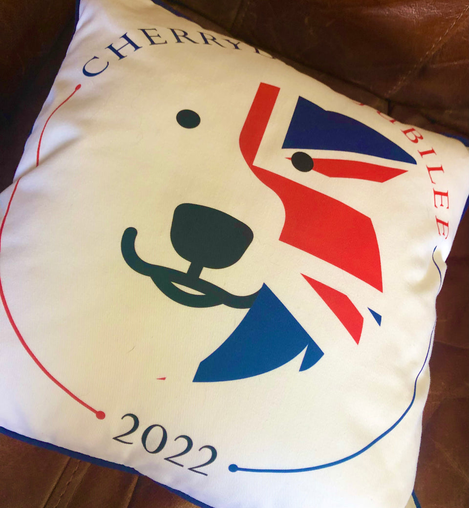 Zak the Collie Dog & Cherrydidi Jubilee 2022 Cushion