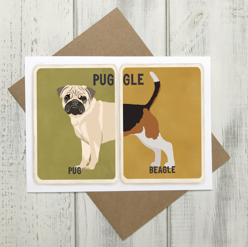 5 Cross Breed Dog Cards (Tops & Tails)